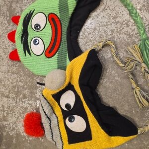 Kids Yellow and Black Character Knit Hat